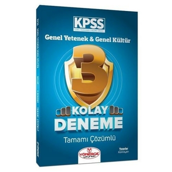 Yönerge Yayınları Kpss Genel Yetenek Genel Kültür Kolay 3 Deneme Çözümlü Komisyon