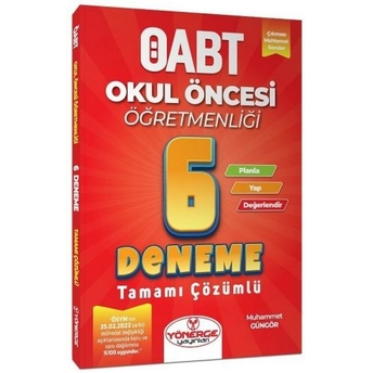 Yönerge Yayınları Öabt Okul Öncesi Öğretmenliği 6 Deneme Çözümlü Muhammet Güngör