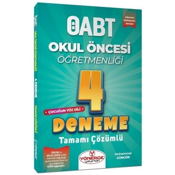 Yönerge Yayınları Öabt Okul Öncesi Öğretmenliği Çocuğun Yüz Dili 4 Deneme Çözümlü Muhammet Güngör