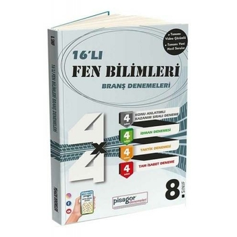 Zeka Küpü Yayınları 8. Sınıf Fen Bilimleri 16'Lı Branş Denemeleri Komisyon