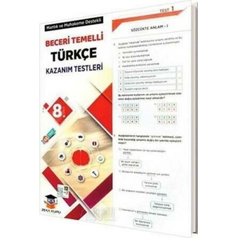 Zeka Küpü Yayınları 8. Sınıf Türkçe Beceri Temelli Kazanım Testleri Komisyon