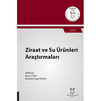 Ziraat Ve Su Ürünleri Araştırmaları (Aybak 2019 Eylül) Banu Yücel